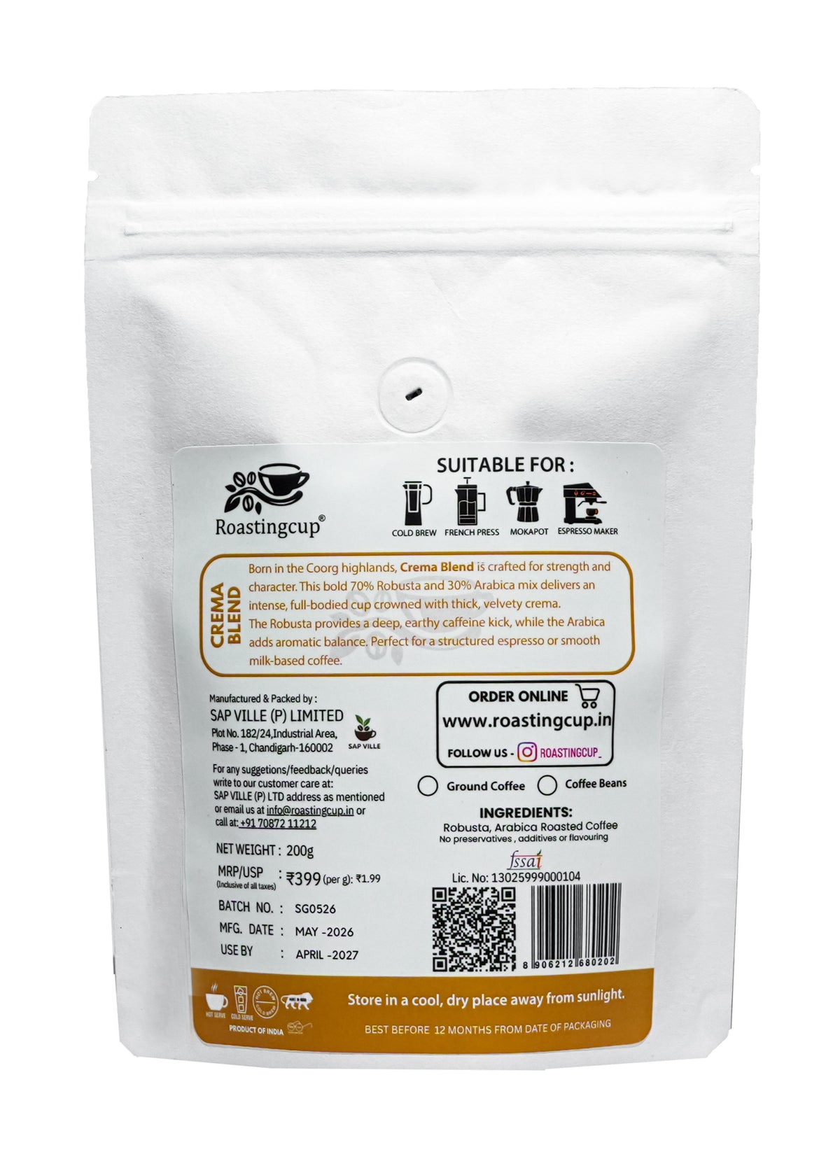 Royale Crema Coffee Beans 200g