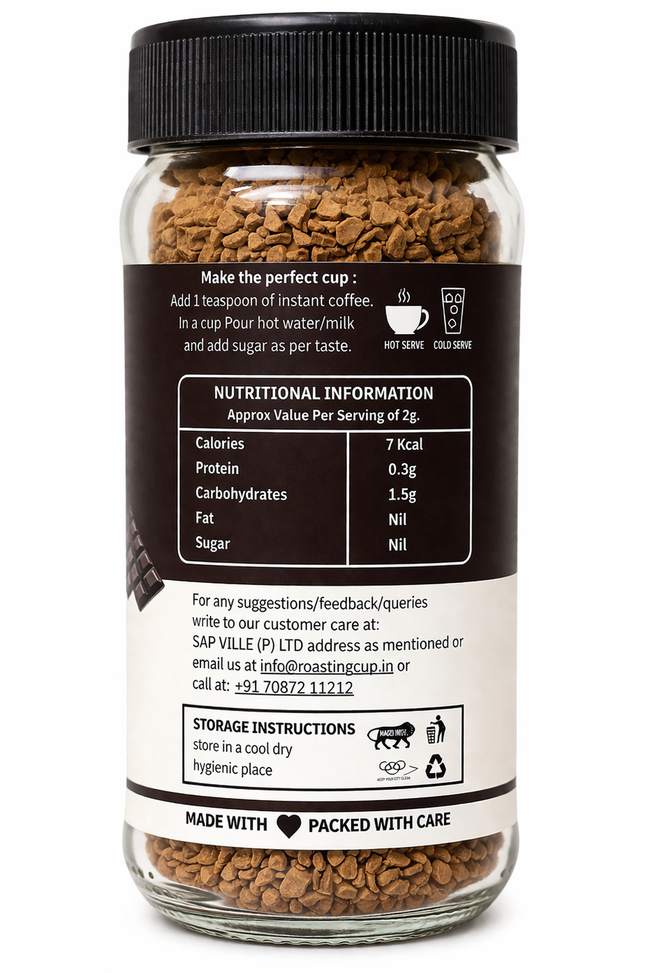 Belgium Chocolate Instant Coffee 50g Jar