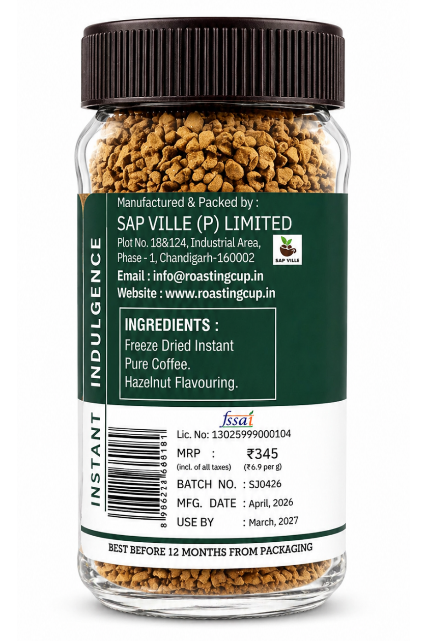 Hazelnut Instant Coffee 50g Jar