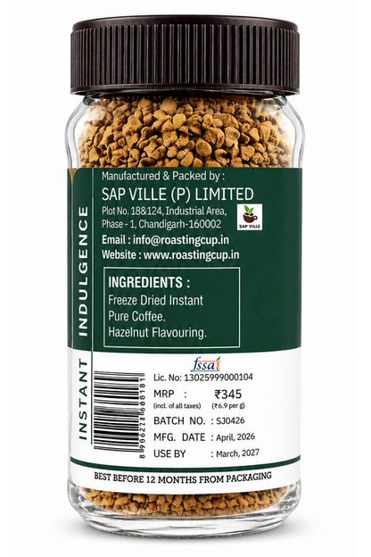 Hazelnut Instant Coffee 50g Jar